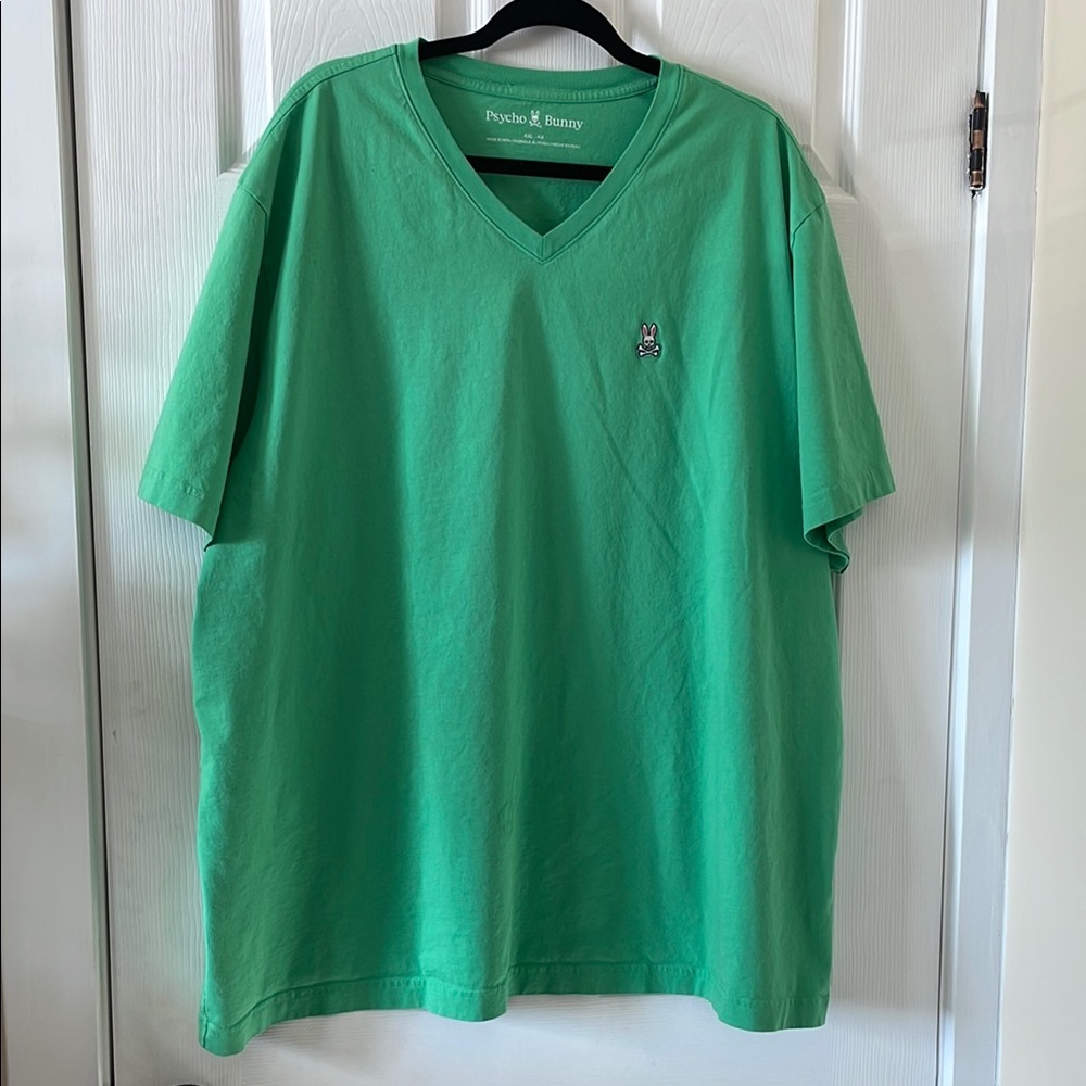 Psycho Bunny big and tall men’s Pima cotton v neck tee green